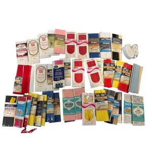 VTG Sewing Trims Accessories Wright's Talon Lot of 40 Bias Tape Rick Rack Lot